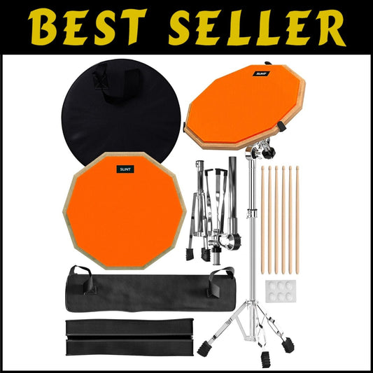 Lightweight 12" Drum Practice Pad with Adjustable Snare Stand - For Kids