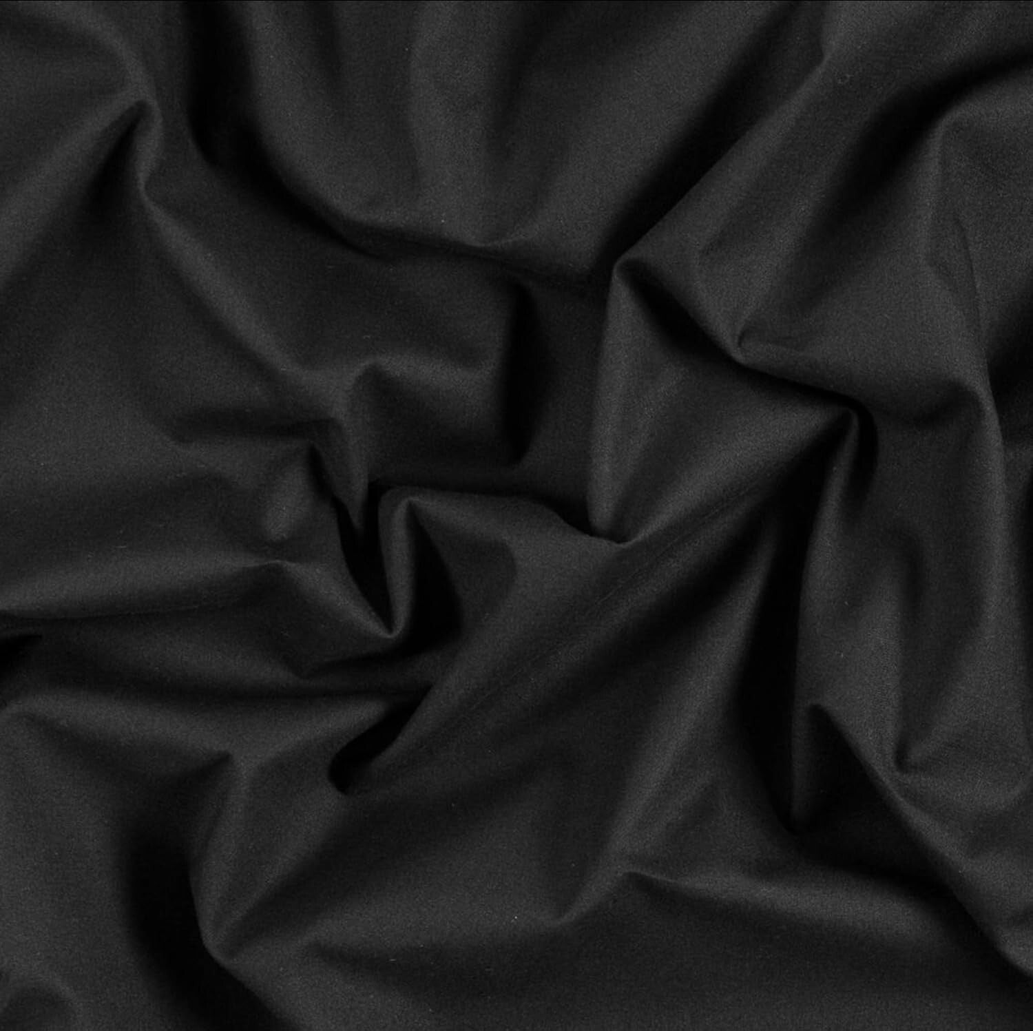 Medium Weight Black Muslin Fabric - 10 Yards, Ideal for Quilting and Draping