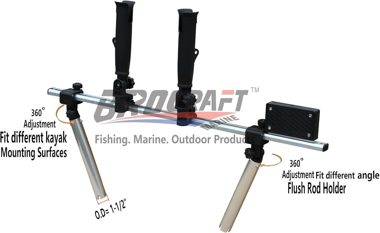 Effortless Kayak Outboard Motor Mount - Adjustable for Optimal Fishing