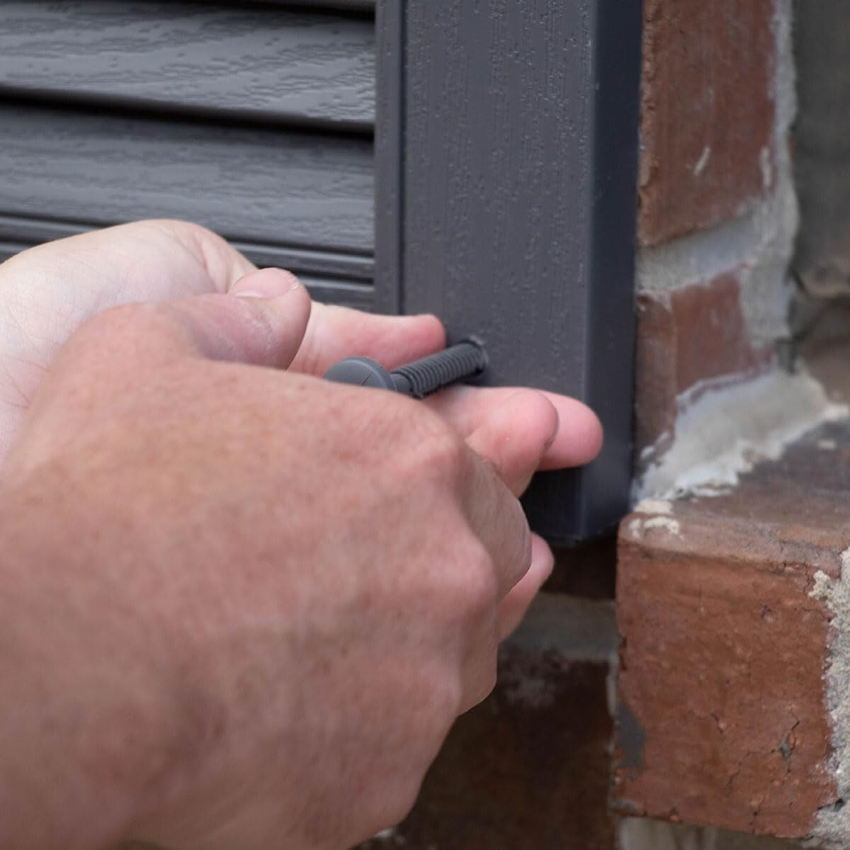 Classic Style 48 in. H Vinyl Shutters with Easy Install Spikes – Black Color