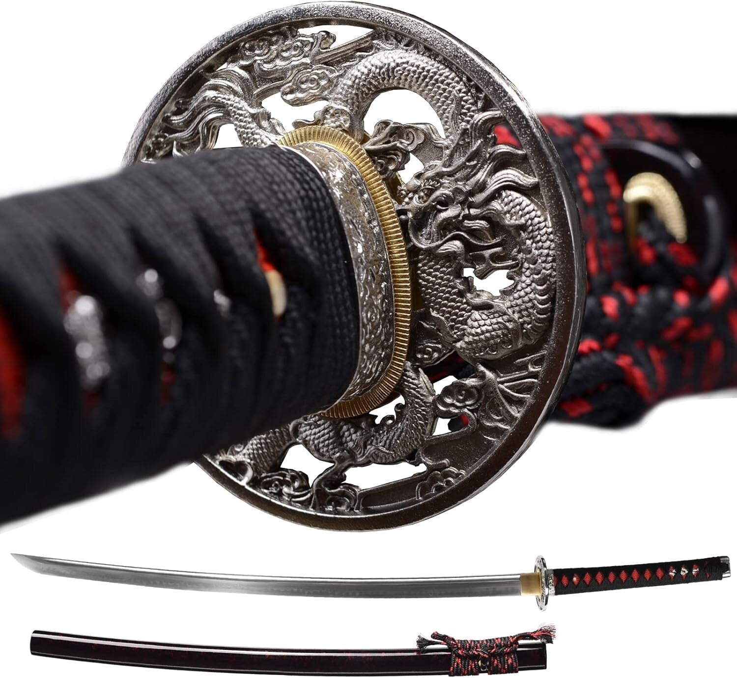 Elegant 28" Japanese Katana – Full Tang and Clay Tempered Damascus Steel Blade