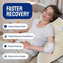 Load image into Gallery viewer, Large Back Rest Pillow with Pockets - Perfect for Reading &amp; Bedrest Relief