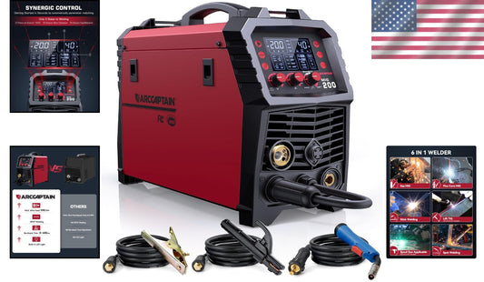 Versatile 6-in-1 MIG Welder - Gas/Gasless with Safety Features & Digital Control