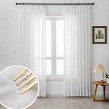 Load image into Gallery viewer, Luxurious 90-Inch Sheer Pinch Pleated Curtains - Ideal for Living Room &amp; Bedroom