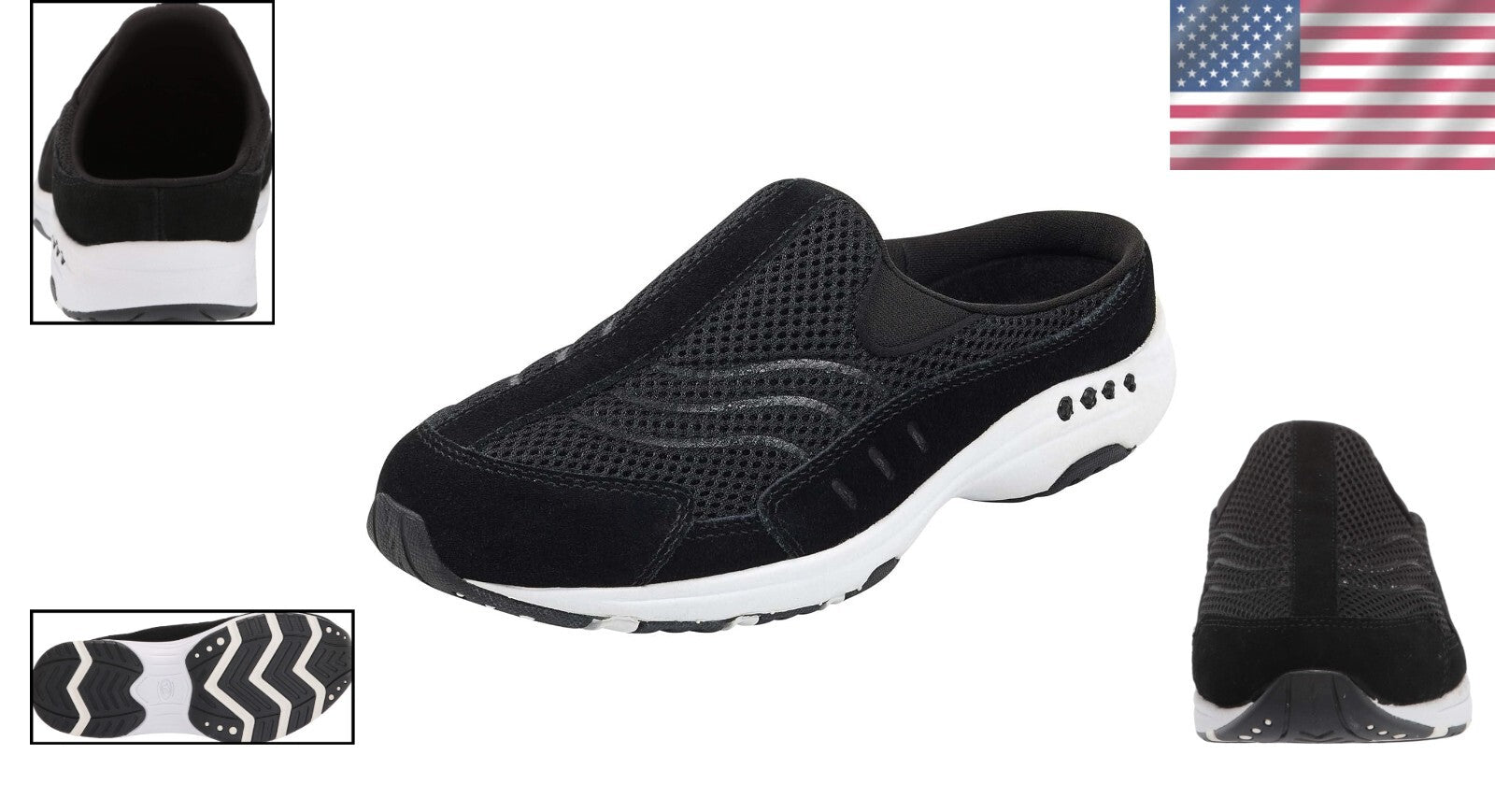 Orthotic-Friendly Women's Black Suede Slip-On Mules for All-Day Comfort