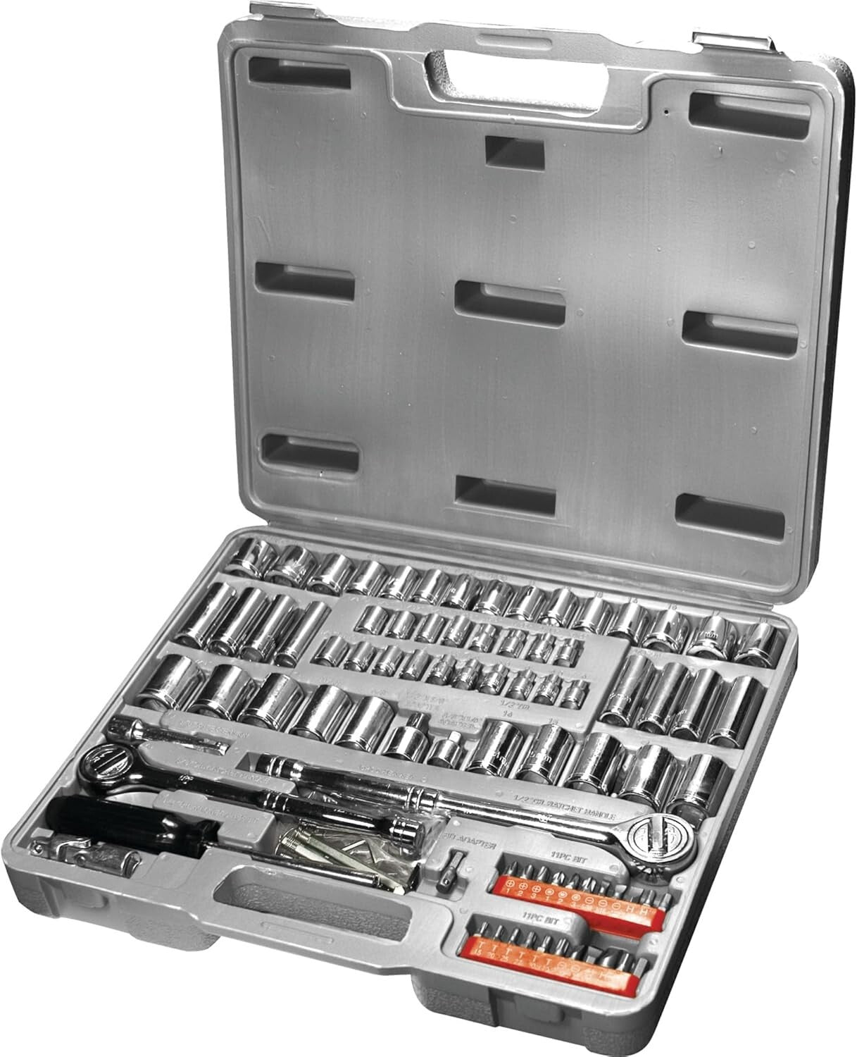 Lightweight 100-Piece Socket Set with Carry Case – Ideal for DIY Projects