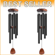 Load image into Gallery viewer, Serene 37-Inch Black Aluminum Wind Chimes - Perfect for Outdoor Relaxation