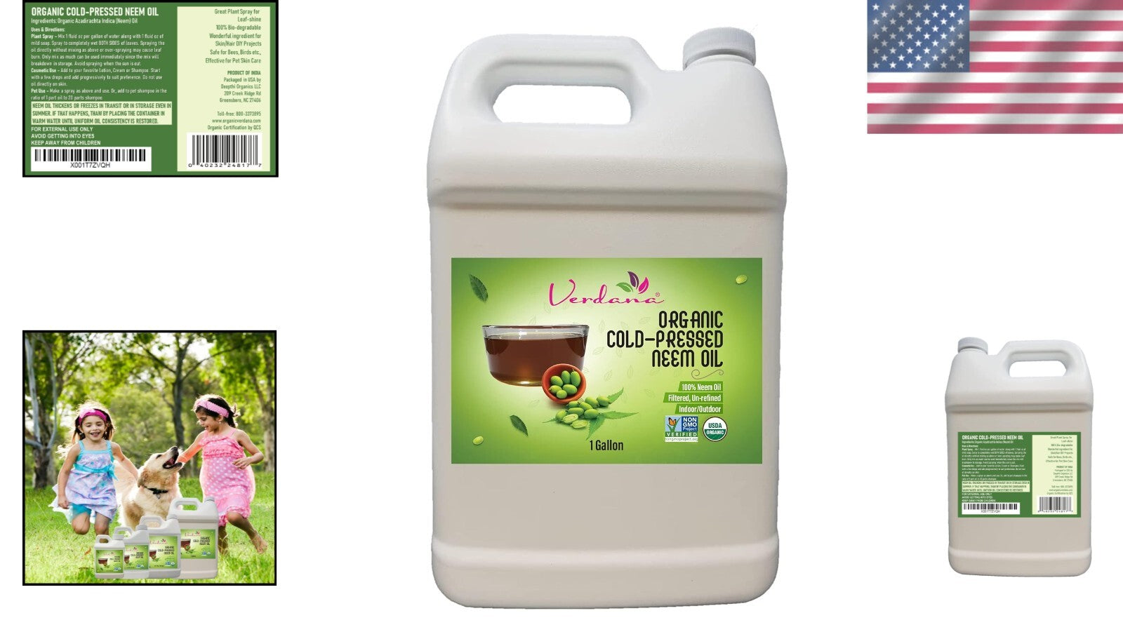 1 Gallon Organic Neem Oil – Cold Pressed for Plant Health & Skincare Formulas