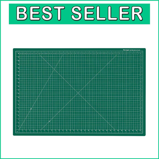 Durable 5-Layer Green Cutting Mat with Measurement Grid for Crafts - 24"x36"
