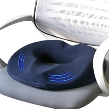 Load image into Gallery viewer, Breathable Large Donut Pillow for Tailbone &amp; Pregnancy Pain - 17.4" Navy Cushion
