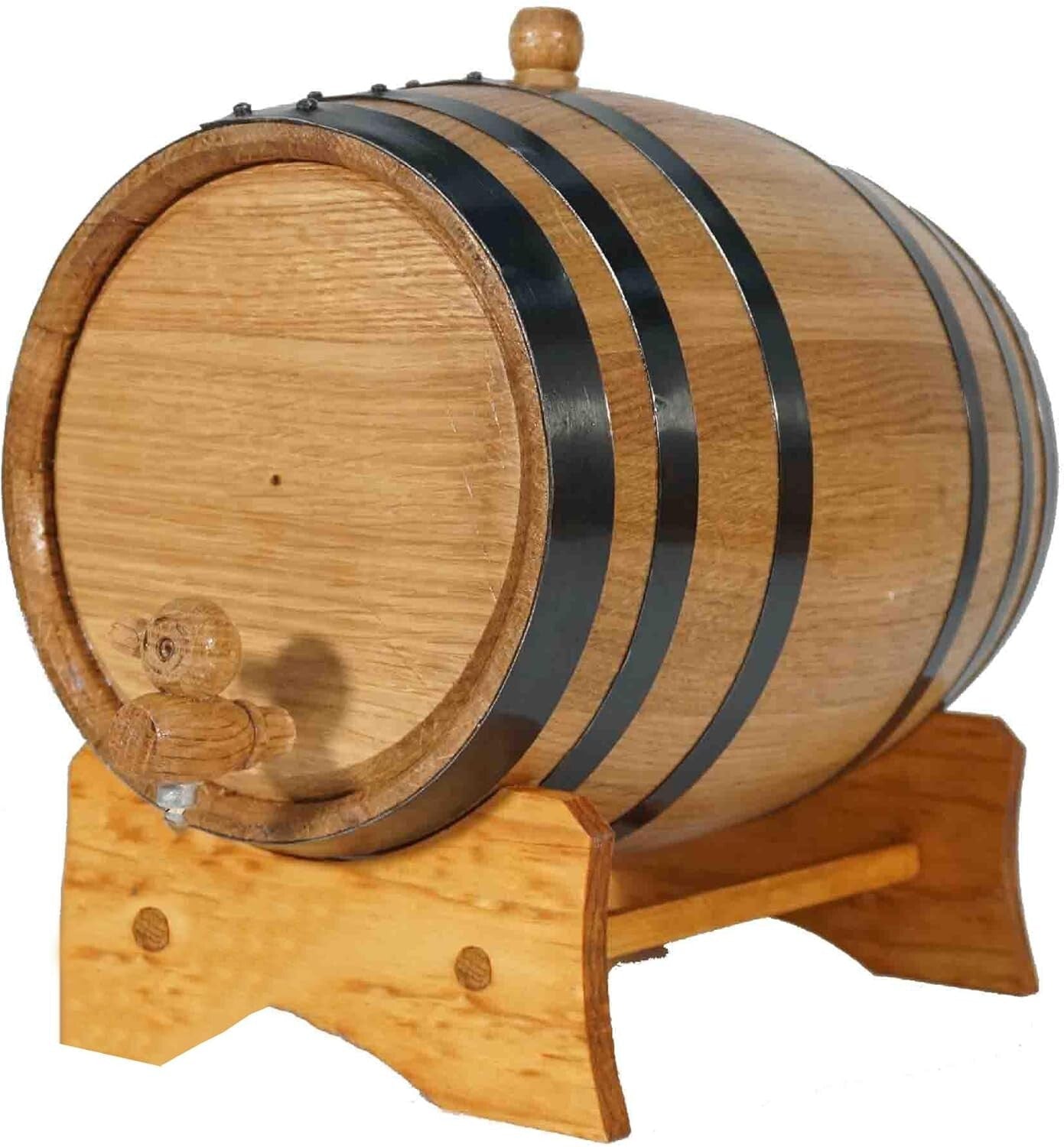 Compact 1 Gallon Oak Barrel for Aging Whiskey & Cocktails with Stand & Spigot