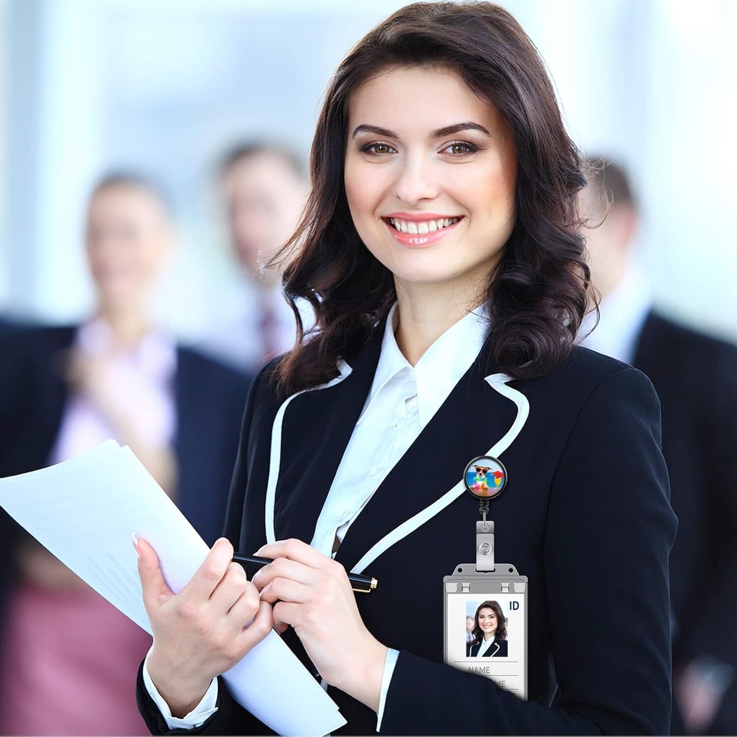 100 Pack Heavy Duty Clear ID Badge Holders with Permanent Locking - 2.4 x 4.2 in