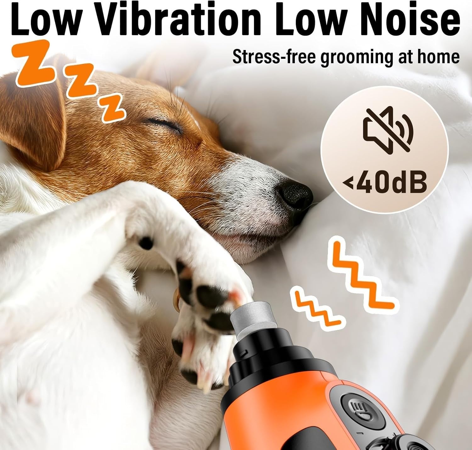 Advanced Electric Dog Nail Grinder - 2000mAh Rechargeable & Quiet Operation