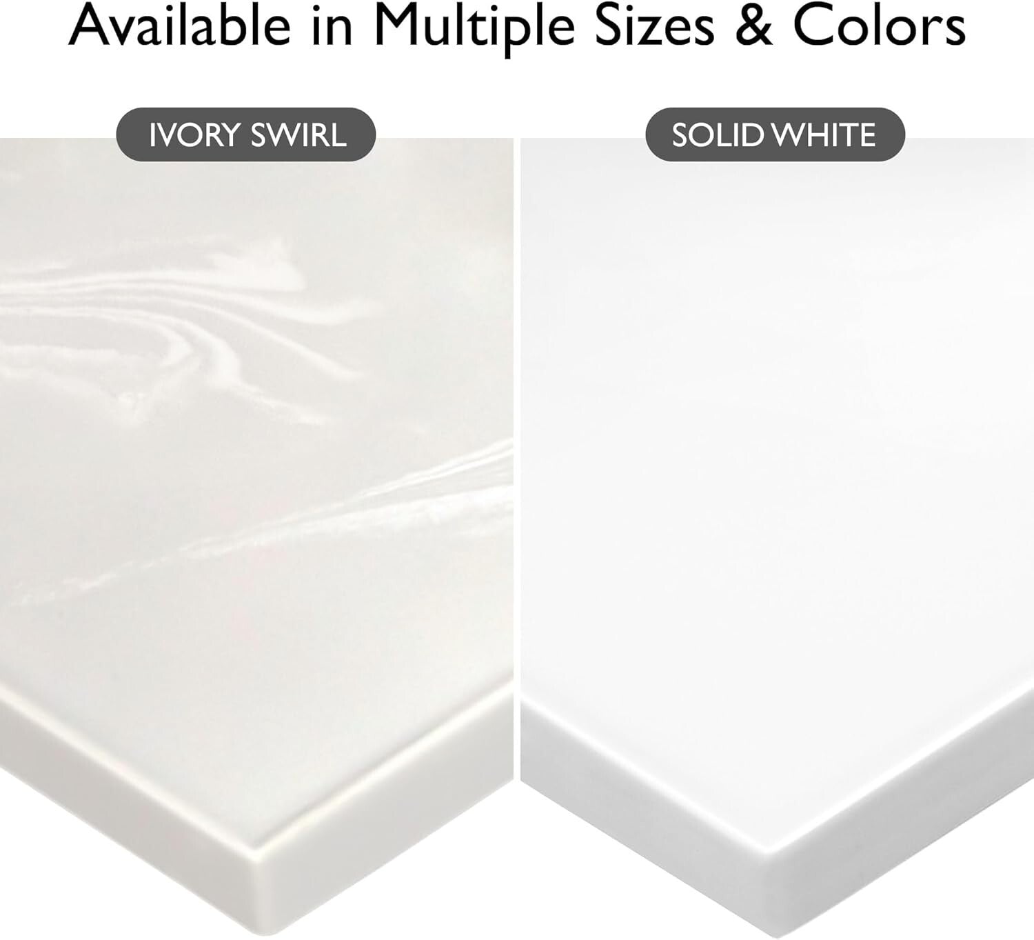 Durable Solid White Cultured Marble Vanity Top 31-Inch with Backsplash