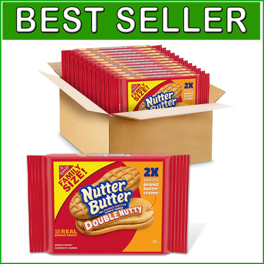 Family Size Double Nutty Peanut Butter Cookies - 12 Packs of Deliciousness