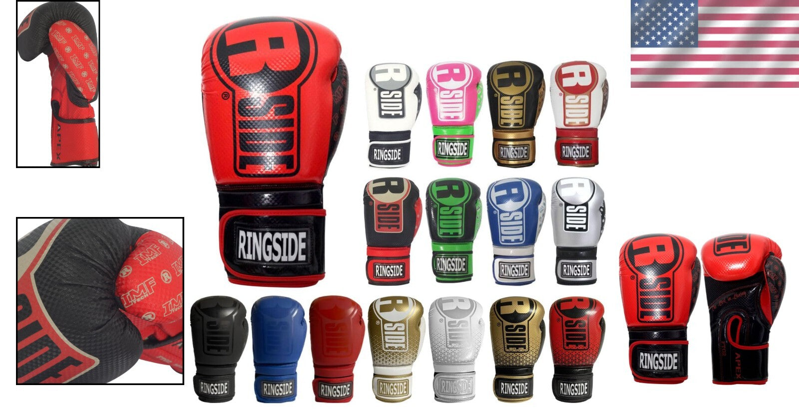 Apex Flash 14 Oz Sparring Gloves in Red/Black - Ultimate Wrist Support