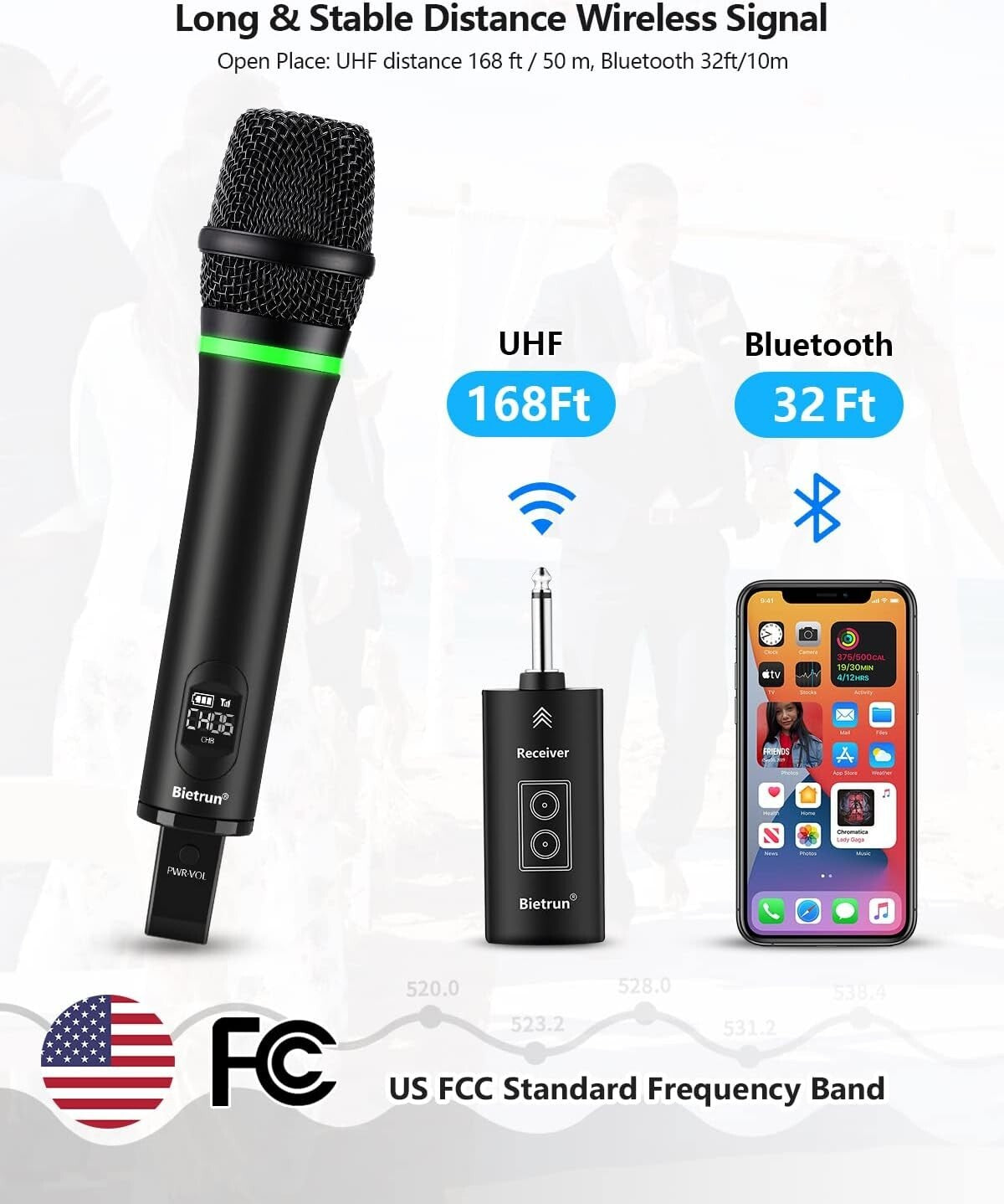 Durable Metal Wireless Microphone - Rechargeable & Ideal for Public Speaking
