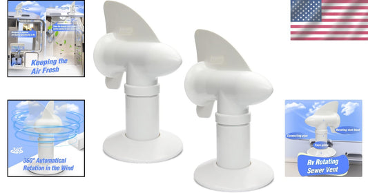 Bladeless 360° RV Sewer Vent - Odor Control with Easy Installation, White
