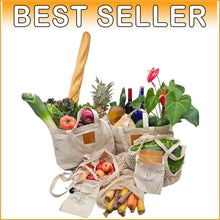Load image into Gallery viewer, Ultimate Eco-Friendly Grocery Tote Set - 5 Canvas Bags with Pockets and Handles