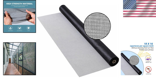 Durable Fiberglass Window Screen Roll - Easy Install & Cut to Size 36"x100'