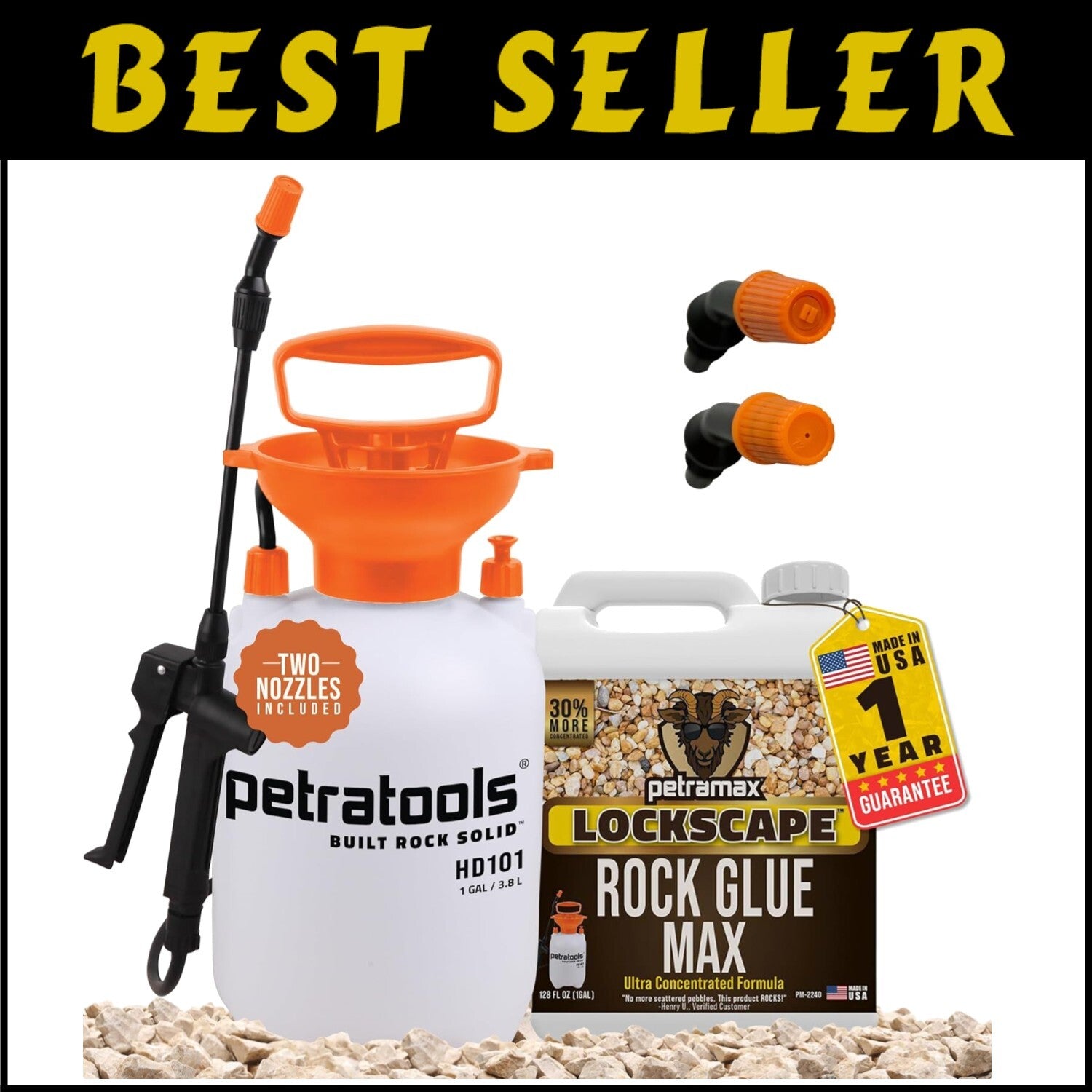 Concentrated Sticky Mulch Glue Bundle - Pump Sprayer for Landscape Adhesion