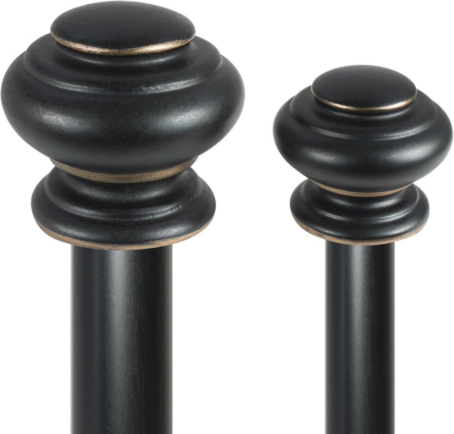Adjustable Double Curtain Rod Set in Antique Bronze, 72-144" for Timeless Style