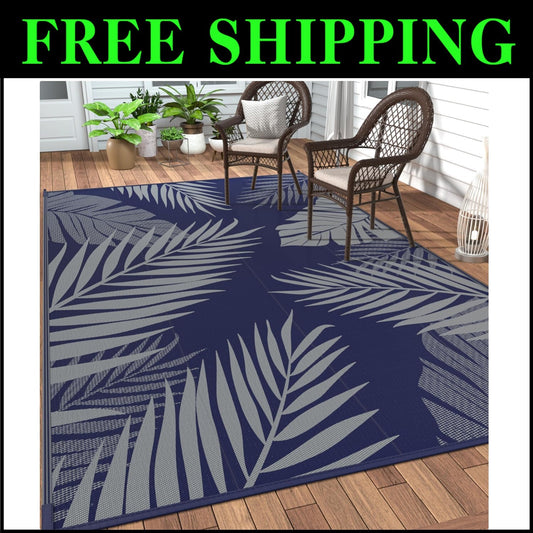Versatile 6' x 9' Reversible Plastic Outdoor Rug - Patio, RV & Camping Essential