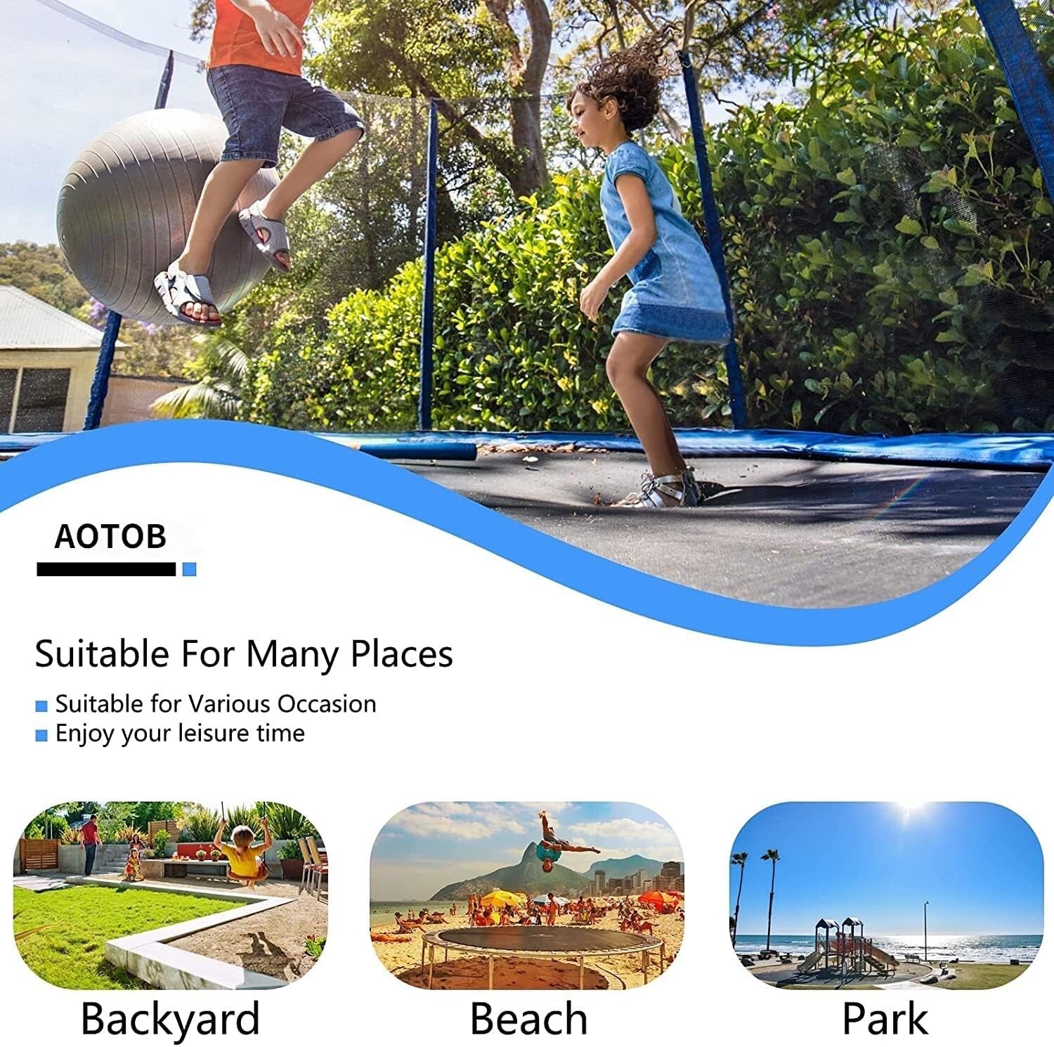 8FT Outdoor Trampoline with Safety Enclosure & Basketball Hoop for Hours of Fun