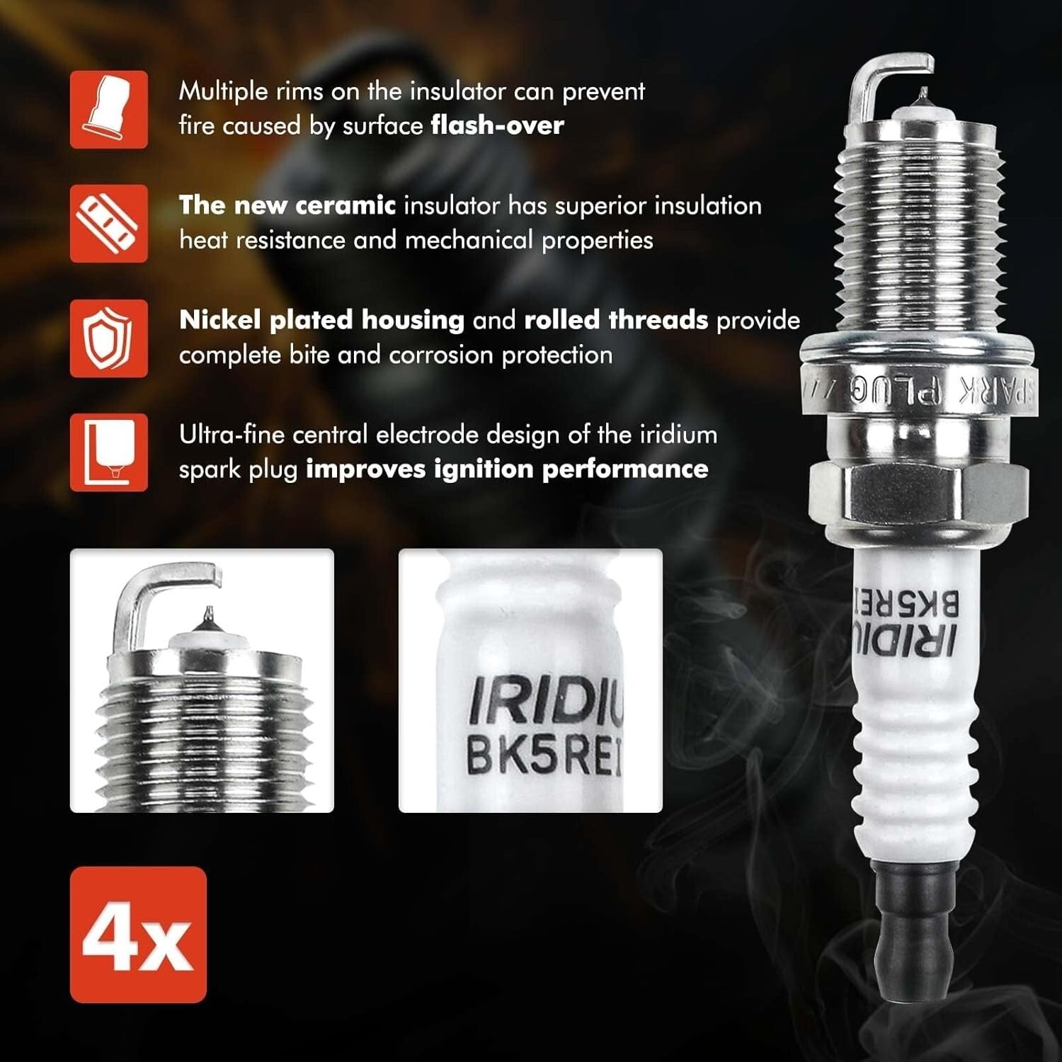 Enhanced Performance Ignition Coil Pack & Iridium Spark Plugs for Hyundai Accent