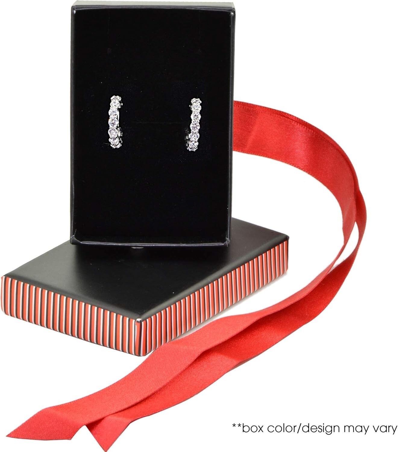 Classic Sterling Silver 16mm AAA CZ Small Hoop Earrings for Women - Gift Boxed