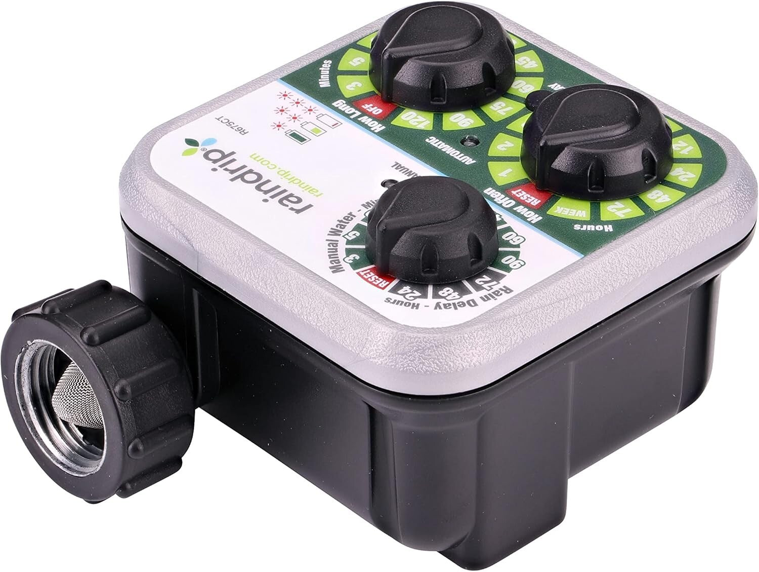 Automatic 3-Dial Sprinkler Timer with Rain Delay for Efficient Drip Irrigation
