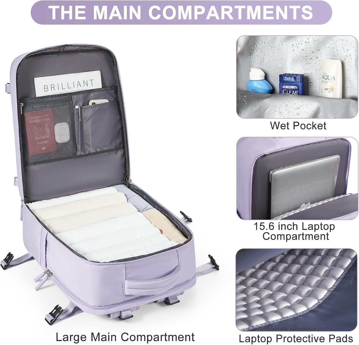 Lightweight Travel Backpack with Anti-Theft Pocket - Versatile for Adventures