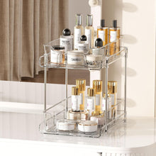 Load image into Gallery viewer, Versatile Clear Storage Solution - 4 Pack 2-Tier Sliding Organizers for Home Use