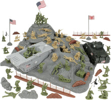 Load image into Gallery viewer, Iwo Jima Battle Scene Set - 72pcs Soldiers, Tanks &amp; Iconic Flag-Raising