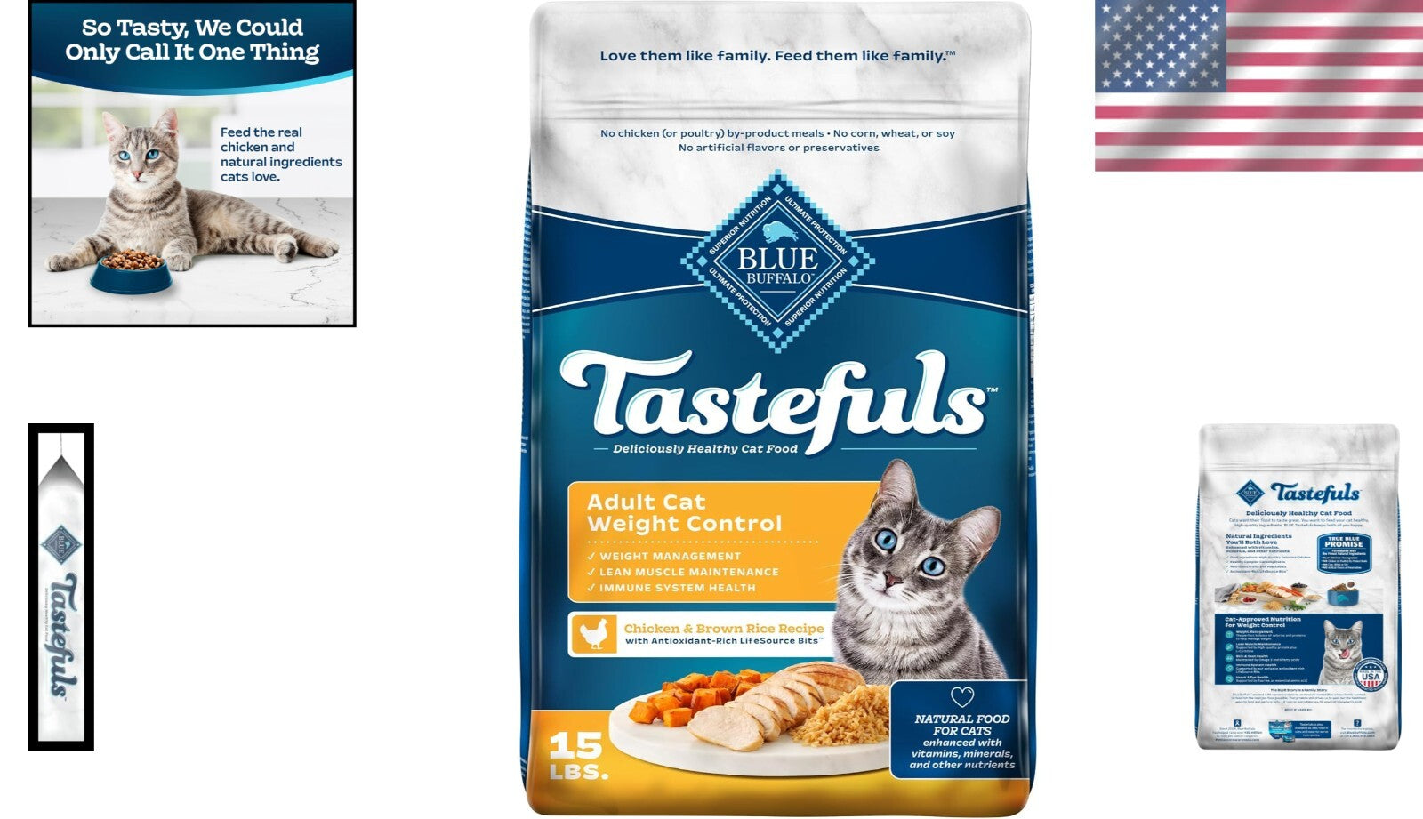 Healthy 15-lb Chicken Recipe Cat Food for Weight Control & Active Cats