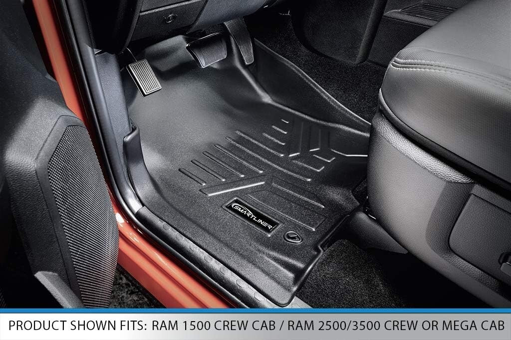 Raised Lip Floor Liners for 2012-2018 RAM Crew Cab - Durable All-Weather Design