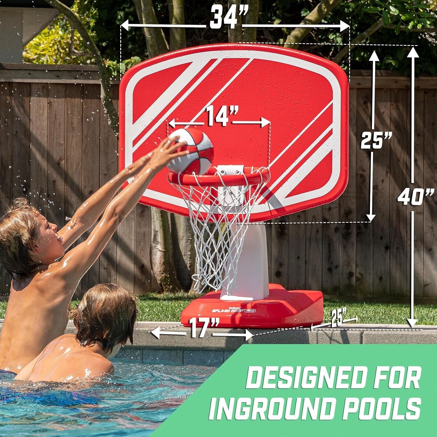 All-in-One Splash Hoop PRO: Pool Basketball Setup with Balls & Pump Included