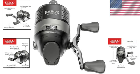 All-Metal Omega Pro Spincast Fishing Reel - Braid Ready with Quick-Change Spool