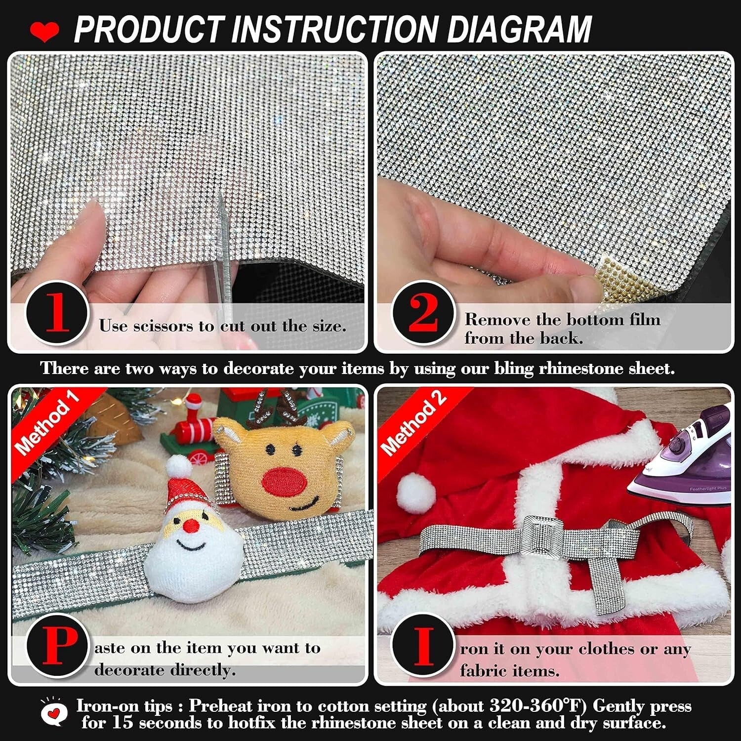 DIY Car Bling Rhinestone Sticker - 81000 Crystal Gems on 15.8" x 39.4" Sheet