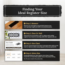 Load image into Gallery viewer, Elegant Victorian Floor Register, 6x10 in Cast Iron Black for Timeless Decor