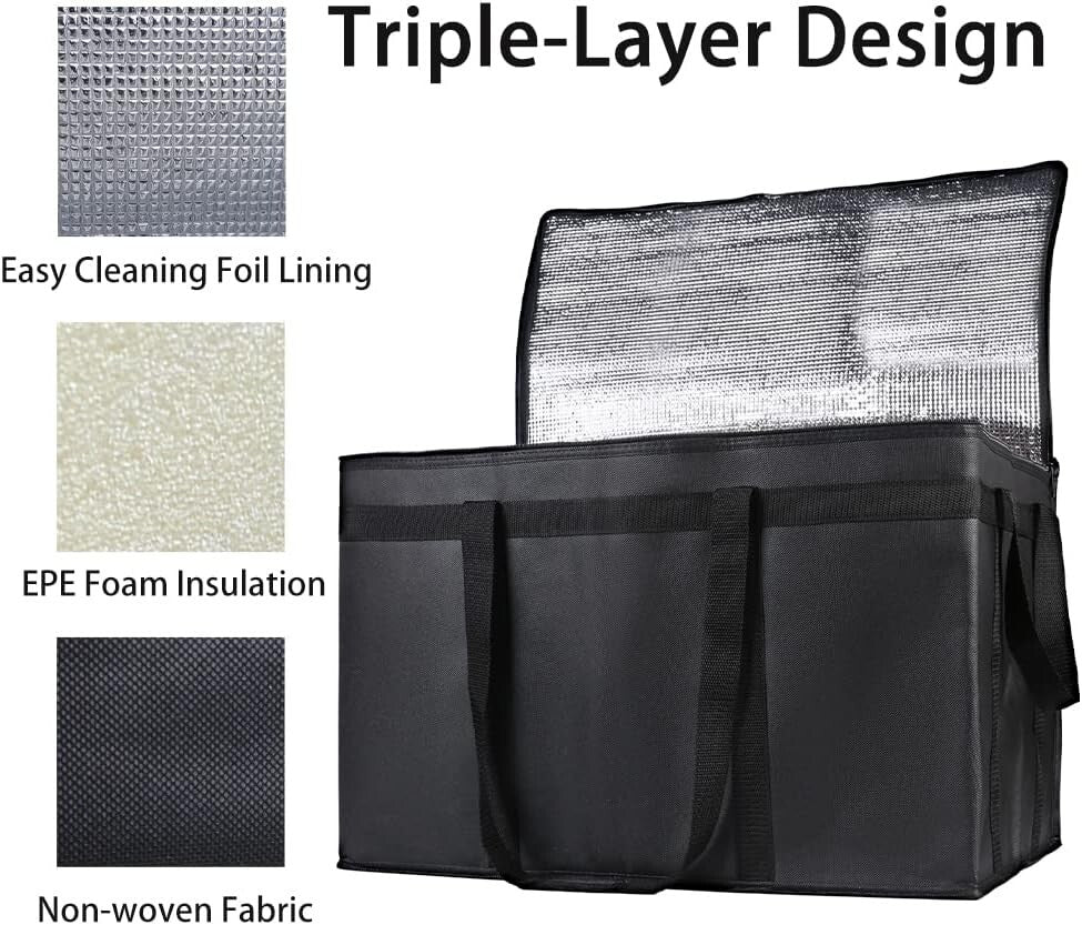 Spacious Insulated Grocery Bags Set of 4 - Store Hot & Cold Items Safely