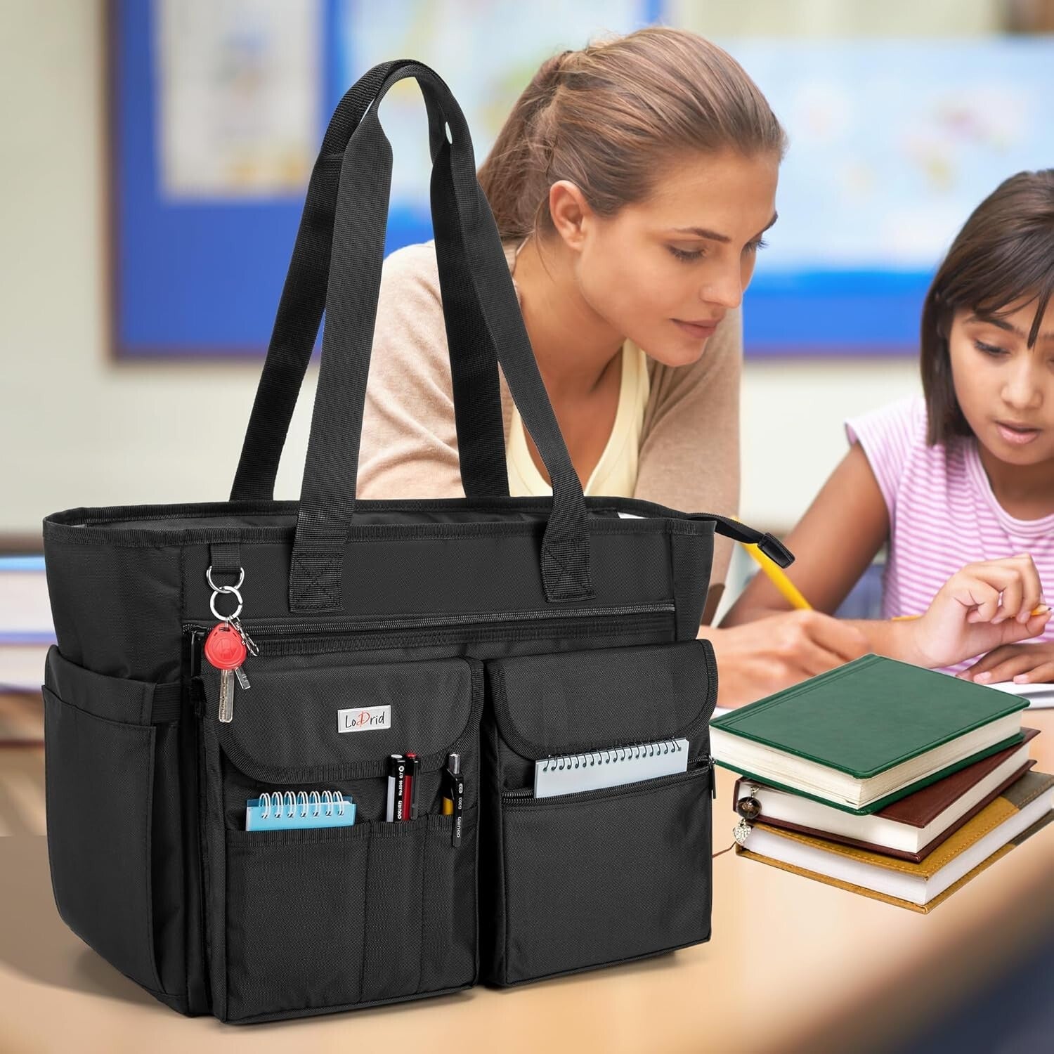Versatile Teacher Tote with Protective Laptop Layer - Ideal for Work & Travel