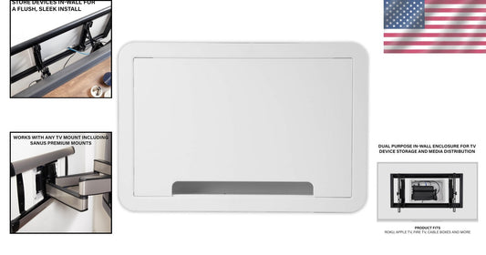 9 Inch In-Wall Enclosure for TVs - Matte White Dual-Purpose Media Storage Box