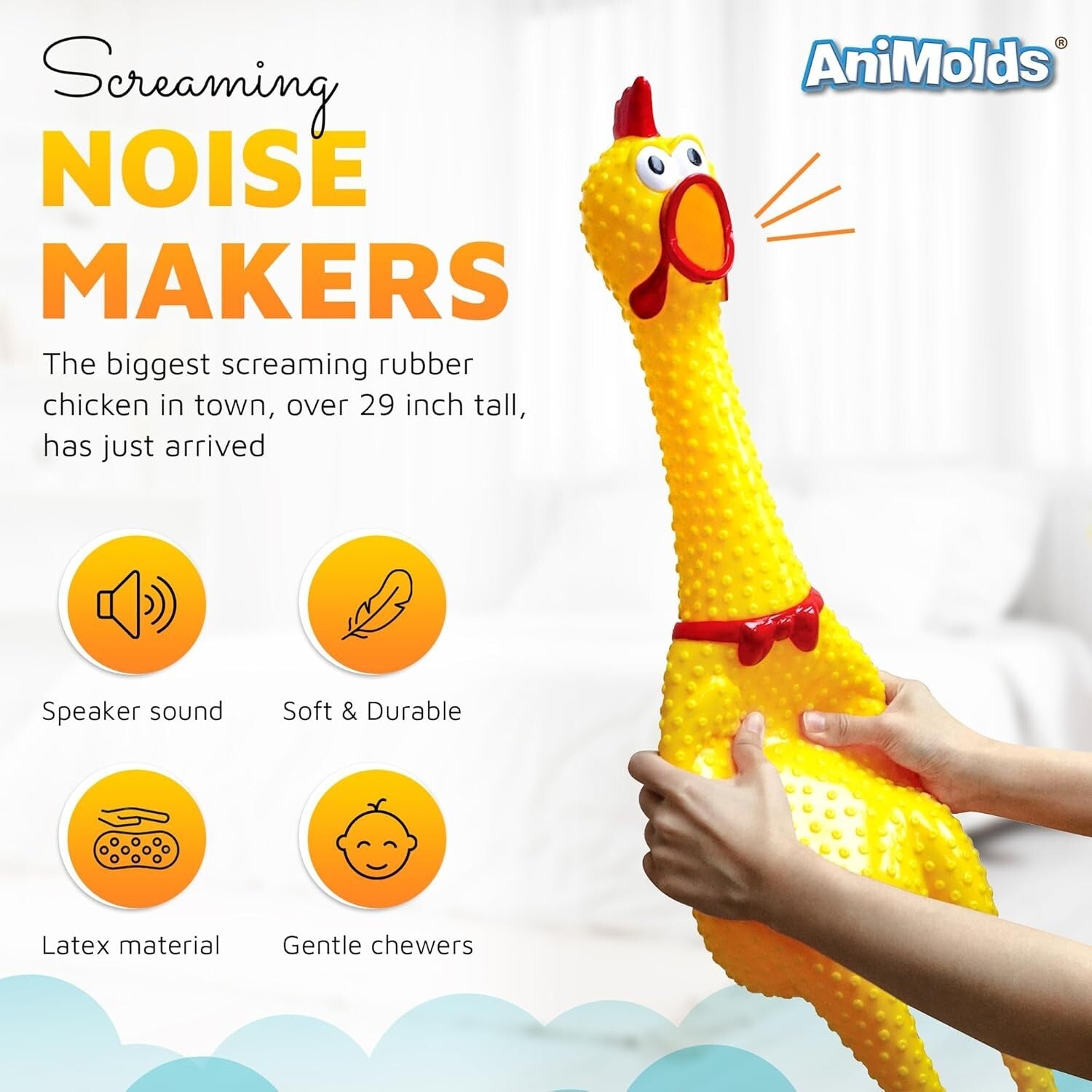 Loud & Funny 29-Inch Rubber Chicken - Perfect for Pranks and White Elephant