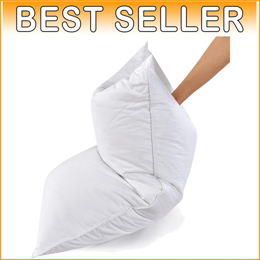 Breathable and Soft Queen Bed Pillows - 60% Goose Feather Fill, Medium Support