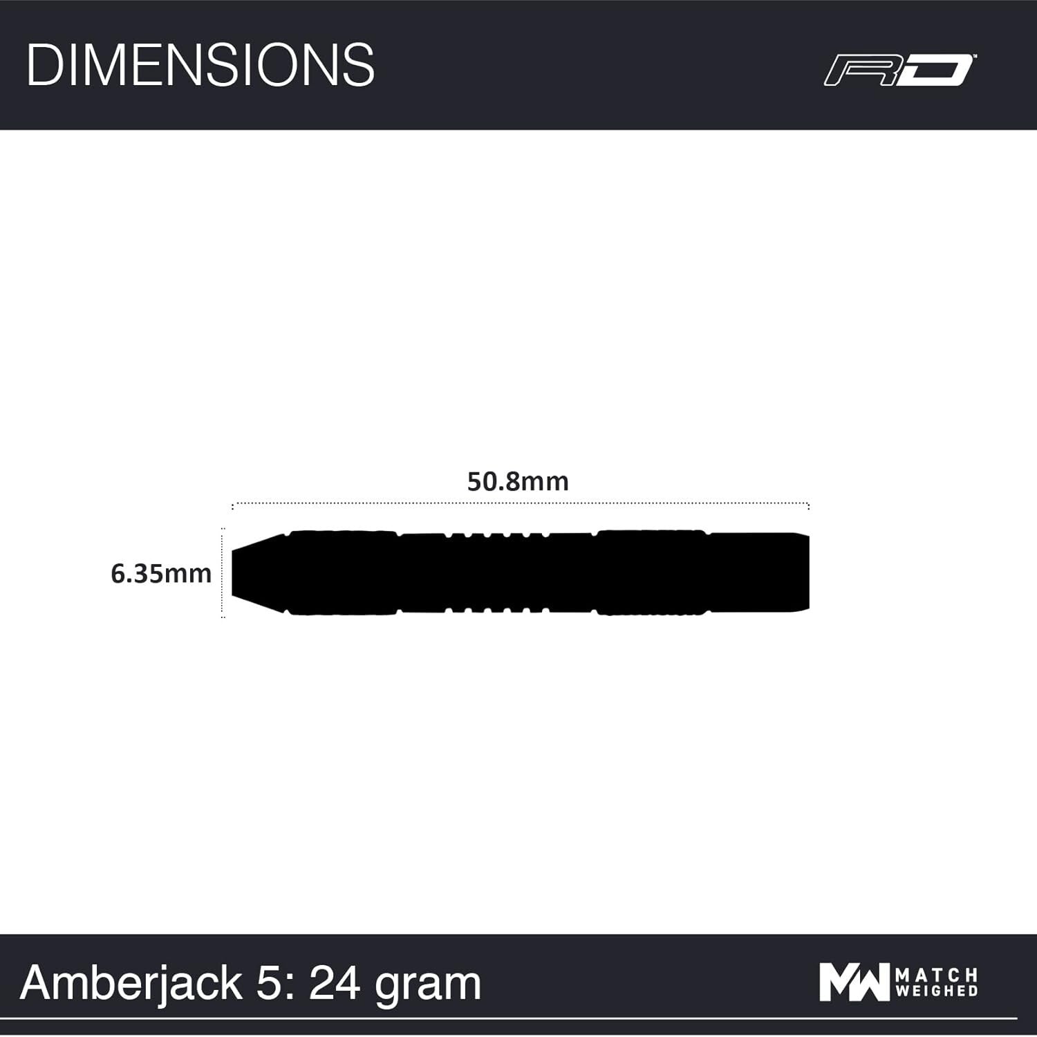 Amberjack Tungsten Darts Set - 3 x 24g with NitroTech Stems & Hardcore Flights