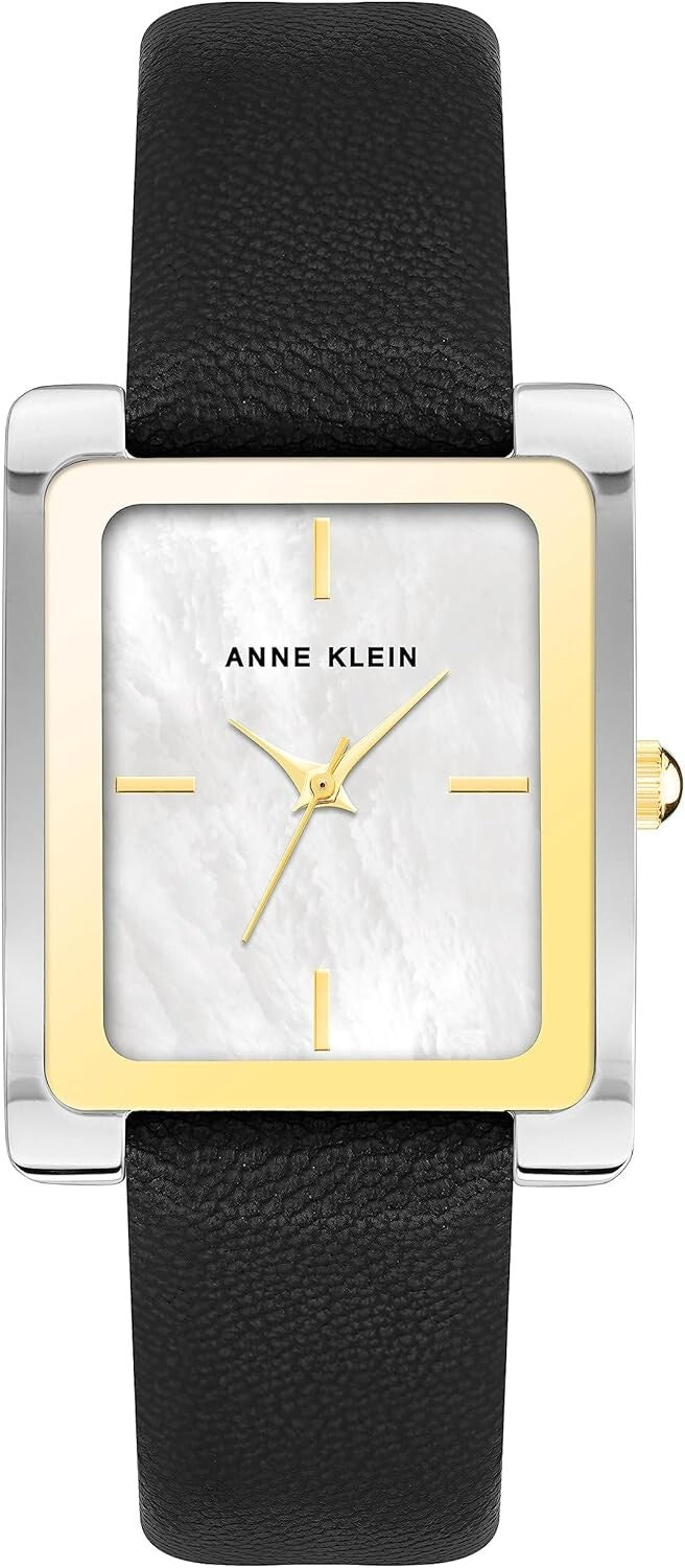 Versatile Women's Wristwatch with Black Leather Strap & Water-Resistant Features