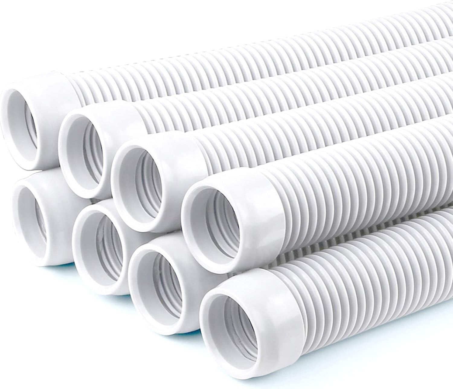 8-Piece 1.5” Flexible Pool Vacuum Replacement Hose Set for Automatic Cleaners