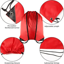 Load image into Gallery viewer, Durable Red Drawstring Backpacks: 60 Lightweight Cinch Bags for Travel &amp; Gym
