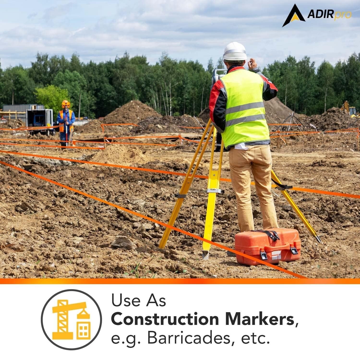 12 Pack Fluorescent Flagging Tape - High Visibility Marking Solution, 300 ft